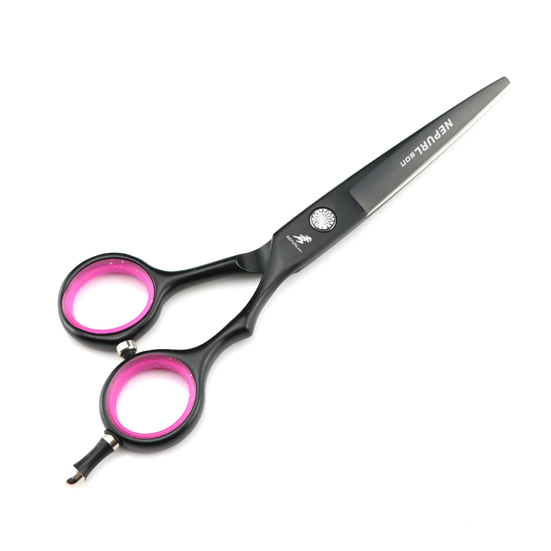 New 5.5 Inch Black, Hair Scissors, Hair Scissors, Flat Scissors, Bangs Scissors, Tooth Scissors, Thin black straight shears