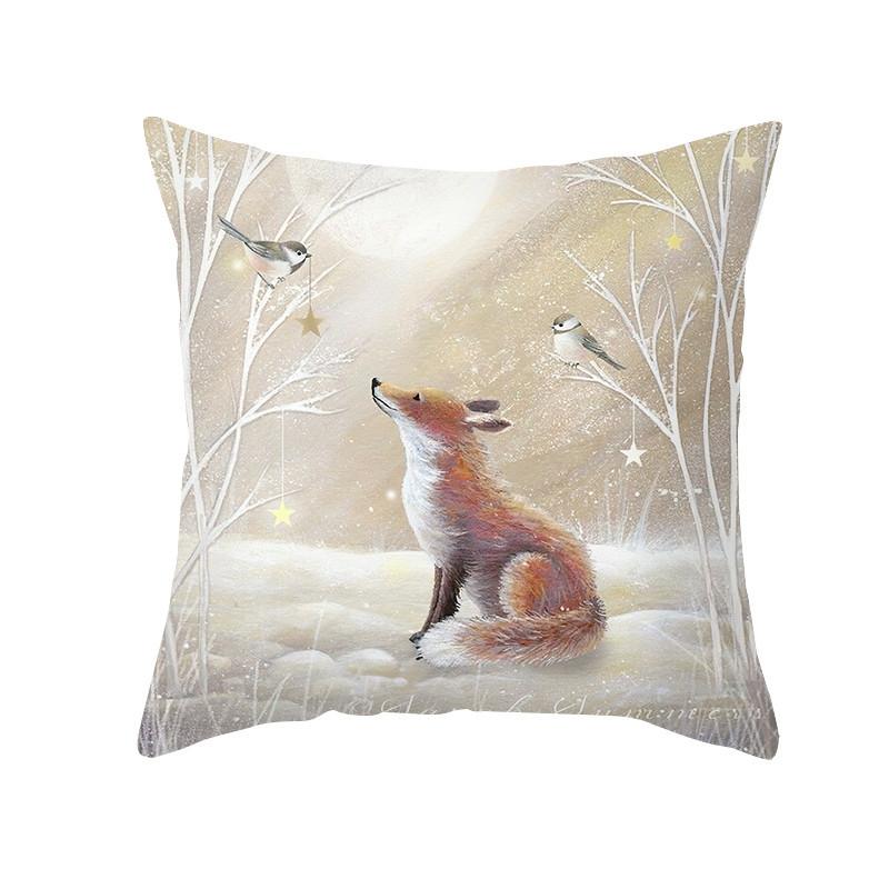 New Year Merry Christmas Christmas Decoration Print Pattern Cushion Cover Home Living Room Sofa Decoration Pillow Cover