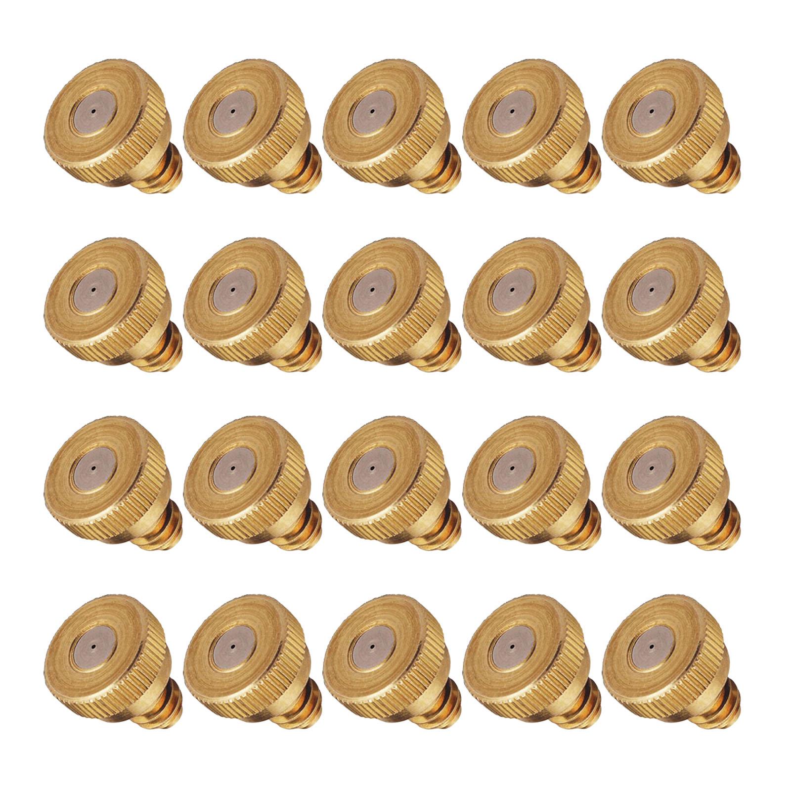 

Pack of 20 Brass Misting Nozzles Heavy Duty 0.5mm Orifice With O Rings for Outdoor Cooling Systems Dust Control Gardens