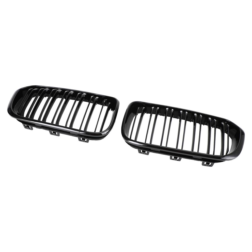 Front Kidney Grill Grille Fit BMW 1 Series F20 F21 2015-2017 Gloss Black Double