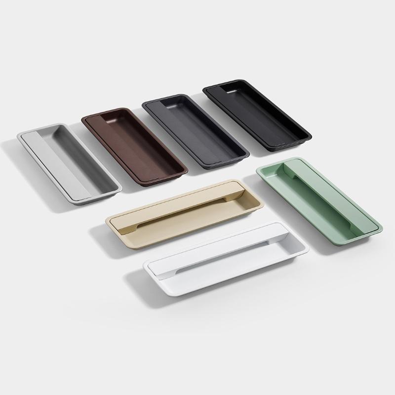 Modern Sliding Door Concealed Handle Slotted Embedded Buckle Furniture Handles Wardrobe Push Pull Hidden Kitchen Cabinet Knobs