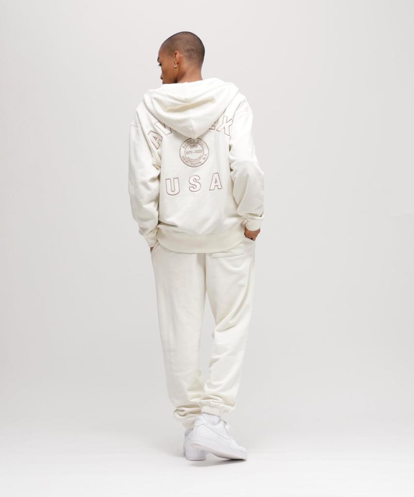 AVIREX 50th VARSITY PARKA men's 2XL off white 783-5231006