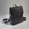 Leather Women'S Bag, Flip Lock, Anti-Theft Backpack, Black Cowhide Travel Sports Back.
