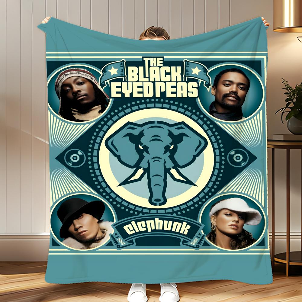 

popular band Black Eyed Peas Throw Soft Coral Fleece Blanket 310gsm Fluffy Warm Throw for Sofa Bed Couch Bedroom Decor 75x100cm