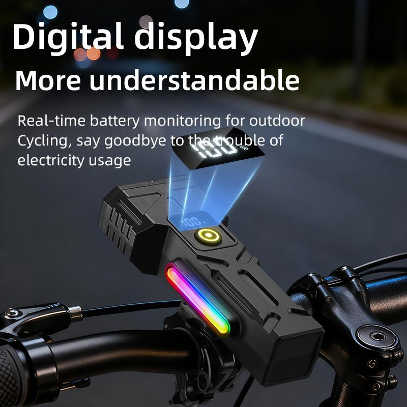 High Lumen Bicycle Front Light,Rechargeable Bike Headlight for Night Riding,Waterproof LED Cycling Light for Mountain Road Bike