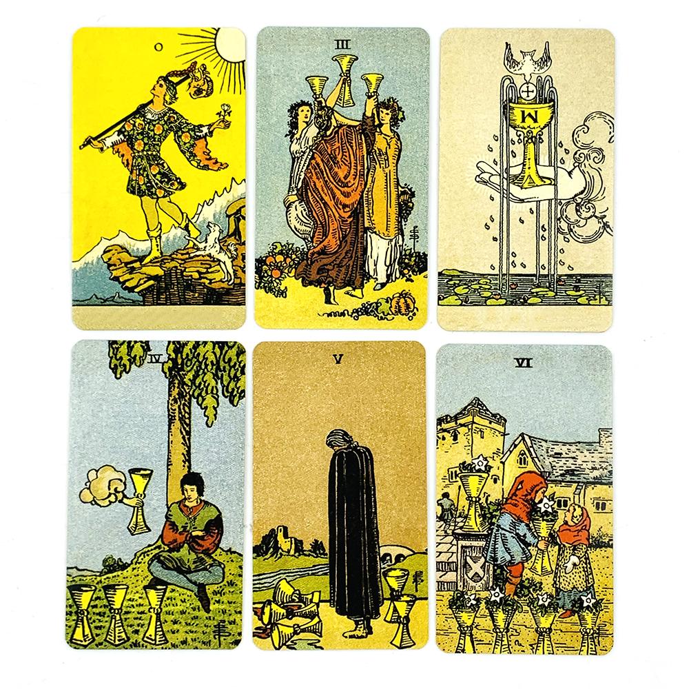 Metal Box Gilded Tarot Cards Deck With Paper Guidebook English Vision Board Games,Classical Divination Party Games Cards
