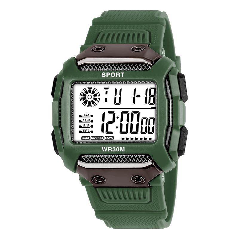 Męskie zegarki sportowe Wodoodporny Zewnętrzny Cyfrowy LED Budzik Zegarek elektroniczny