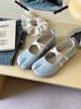 2025 summer Korean round head shallow mouth soft sole Mary Jane shoes casual cowhide one word belt single shoes flat shoes women's tide