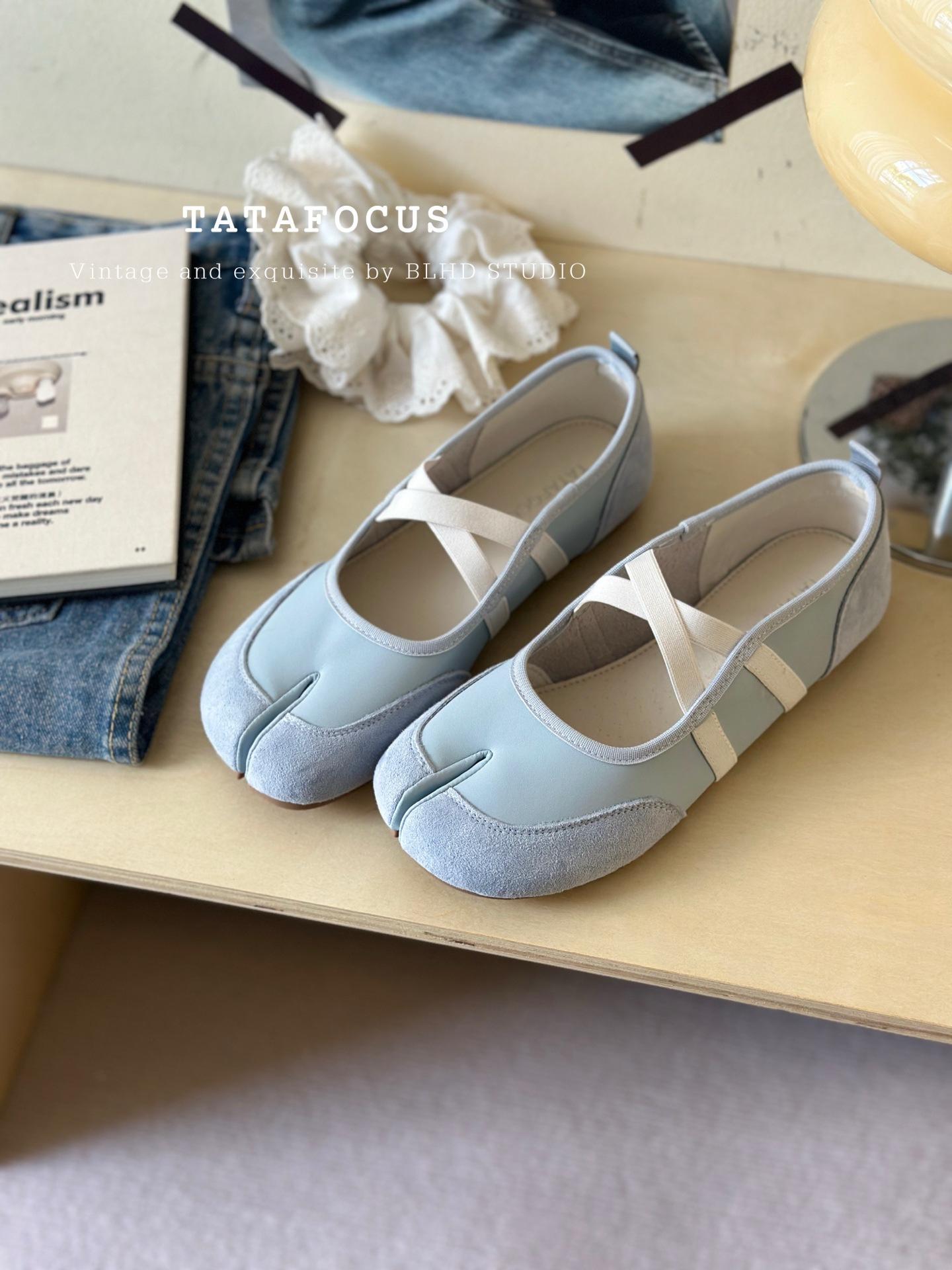 

2025 summer Korean round head shallow mouth soft sole Mary Jane shoes casual cowhide one word belt single shoes flat shoes women s tide 35