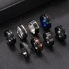 Stainless Steel Ring Set8mm Black Rotatable Ring Fashion Design Titanium Steel Jewelry Factory