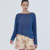 Oz Is Ozts1146 Summer Knit Asymmetrical Long Sleeve - Blue Navy