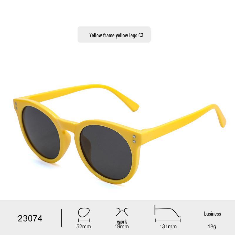 Children's Polarized Retro Round Sunglasses - Soft Frame, Anti-UV Protection, Unisex.