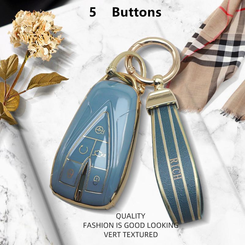 Luxurious Golden Edge Remote Key Case Cover For Changan CS35Plus CS55Plus CS75Plus   Protective Shell Car