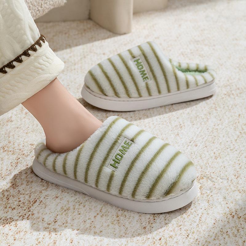 Cotton Slippers Home Autumn and Winter Indoor Platform Shoes Warm Plush Slippers Couple Cotton Shoes Non-slip Cotton Mop