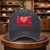 A LOVE YOURSELF Printed Baseball Cap, a Casual Duckbill Hat, Stylish And Adjustable for Outdoor Use, Suitable for Travel And Bea