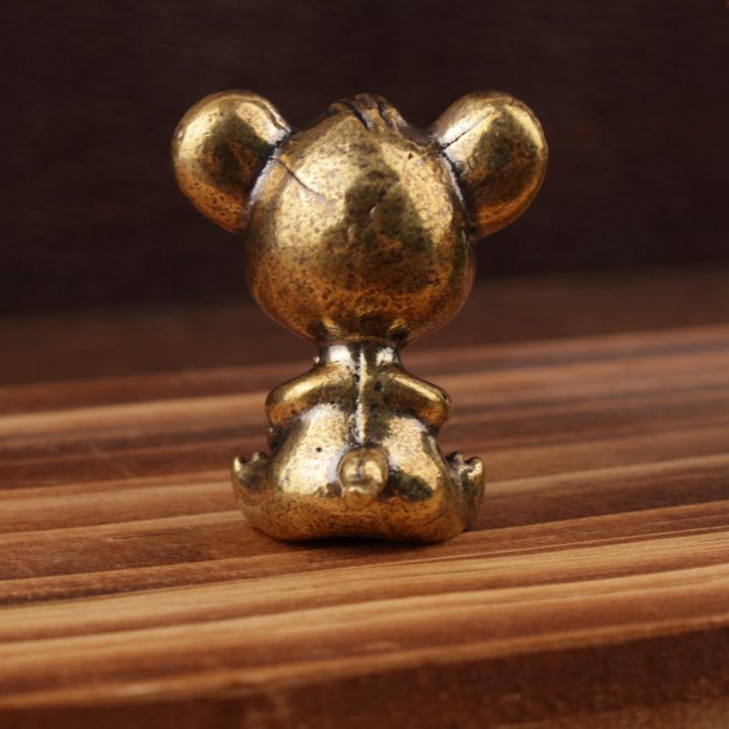 Mosazná Roztomilá Myš Štěstí Ozdoba Domácí Stolní Malá Ozdoba Čínská Retro Pevná Řemeslná Dekorace