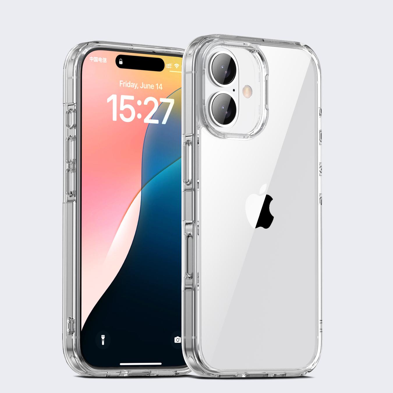 

KEYSION Прозрачный противоударный чехол для iPhone 16 16 Plus 2024 HD прозрачный мягкий силикон + задняя крышка для телефона из ПК для iPhone 15 15 Plus for iPhone 16 чистый