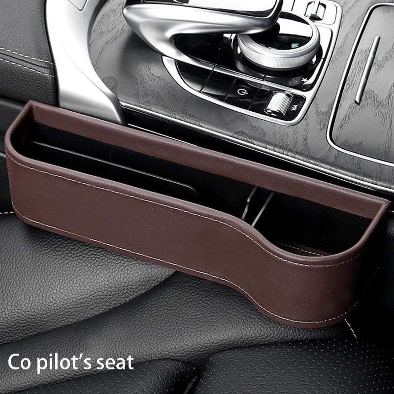 Car Seat Gap Storage Box Multifunctional Leather Storage Box Seat Storage Card Phone Key Clip Storage Bag Accessory Inside Car