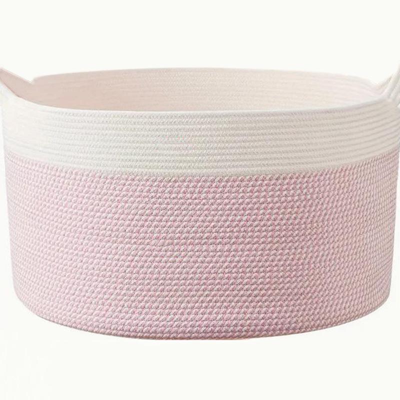 Cotton Rope Woven Basket - Foldable Wardrobe & Shelf Storage for Sundries