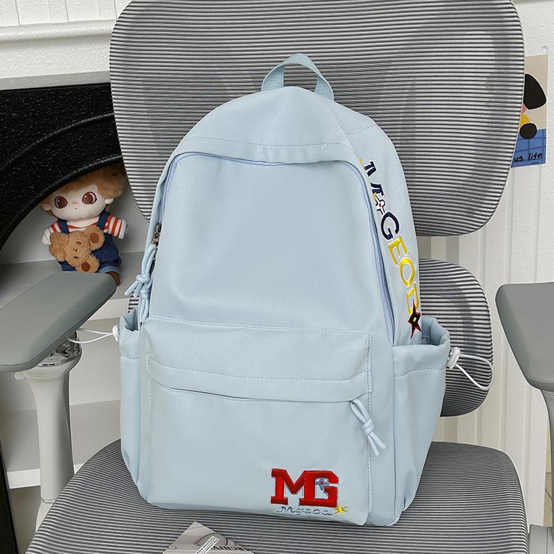 Schoolbag1011 New American Vintage Letter Embroidered Backpack for Middle and High School Students Versatile Large Capacity Lightweight Travel 