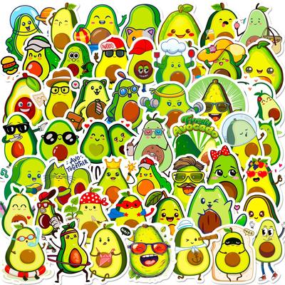 50 Cartoon Avocado Stickers Cute Cute Avocado Stickers Internet Celebrity Fruit Ins Style Personal Stickers