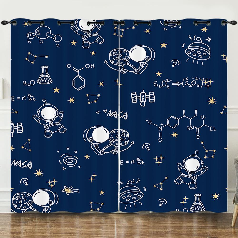 Curtain Cat Cartoon 3D Digital Printing Blackout Curtain Punching Blackout Optimization