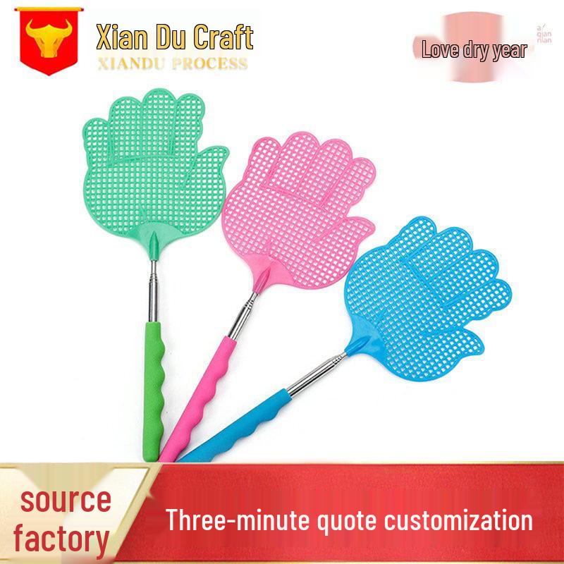 

Телескопическая мухобойка в форме руки с нескользящей ручкой розовый