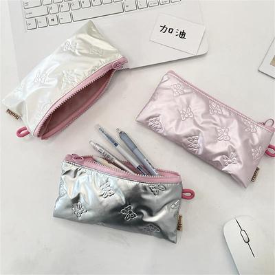 Γλυκιά Καπιτονέ Φιόγκος Αγάπη Θήκη με Καπάκι Θήκη για Στυλό Οργανωτής Πορτοφολάκι Κοριτσίστικη Τσάντα Καλλυντικών Γυναικεία Φορητή Τσάντα Αποθήκευσης Διάφορων Ειδών Δώρο