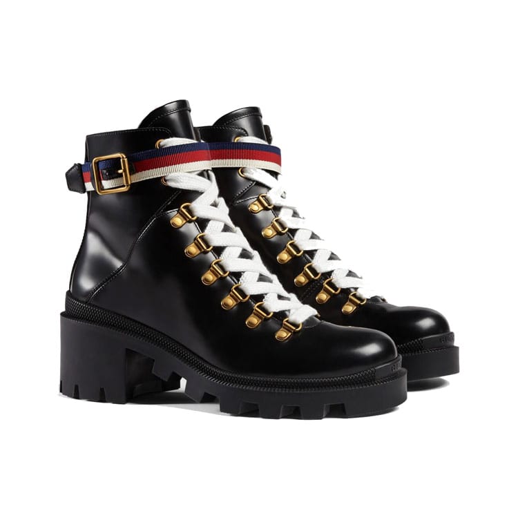 Gucci Wmns Sylvie Web 55mm Ankle Boot 'Black Mystic White Red' Women's 481156 DKS30 1159