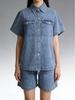 Europäischer Retro Lässiger Damen-Denim-Anzug mit Revers und Elastischem Bund