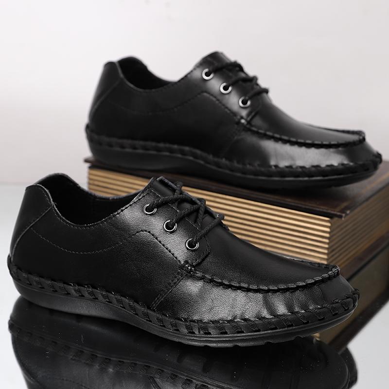 Handmade Casual Shoes For Men Lace Up Split Leather Moccasins Plus Size 38-46 Tenis Masculinos