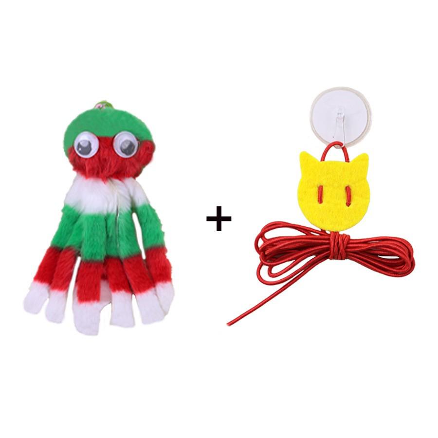 Bite-Resistant Cat Teaser with Feather & Catnip - Hanging Self-Play Toy for Kittens