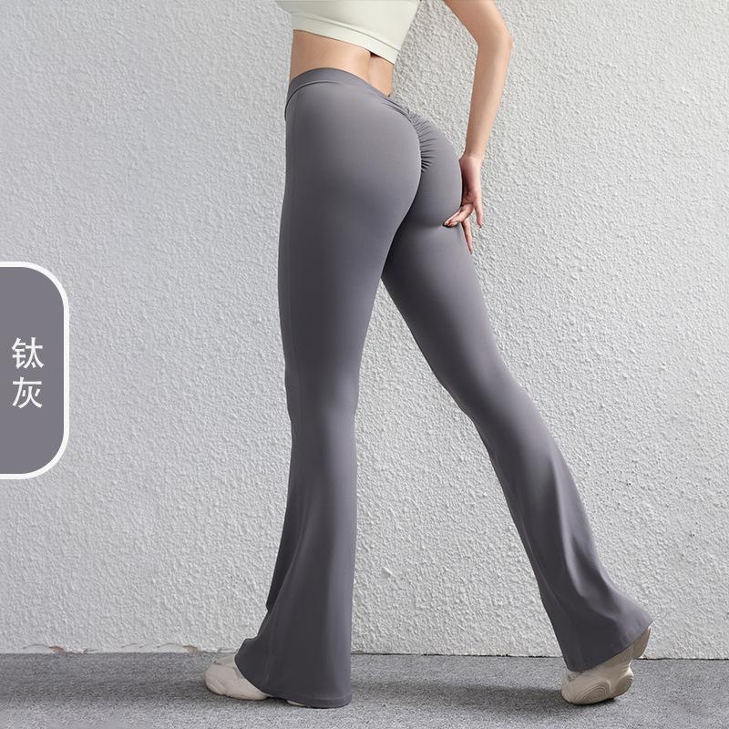 Rücken V Pfirsich Hüftlift Yoga Schlaghosen Naked Sports Weitbein Fitnesshose Schnelltrocknende Mikrohose Yogahose Damen