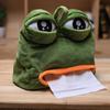 1pc Funny Plush Sad Frog Tissue Box Car Bedroom Dressers Night Stands Paper Tissue Holder Garden Home Decoration Gift Paper Towe