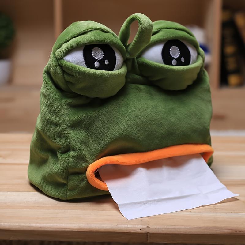 1pc Funny Plush Sad Frog Tissue Box Car Bedroom Dressers Night Stands Paper Tissue Holder Garden Home Decoration Gift Paper Towe