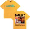 Rock Band Gorillaz Merch T Shirt Unisex Women Clothing Vintage Fashion Cartoon Tshirts Cotton Casual Oversized T Shirts Streetwear