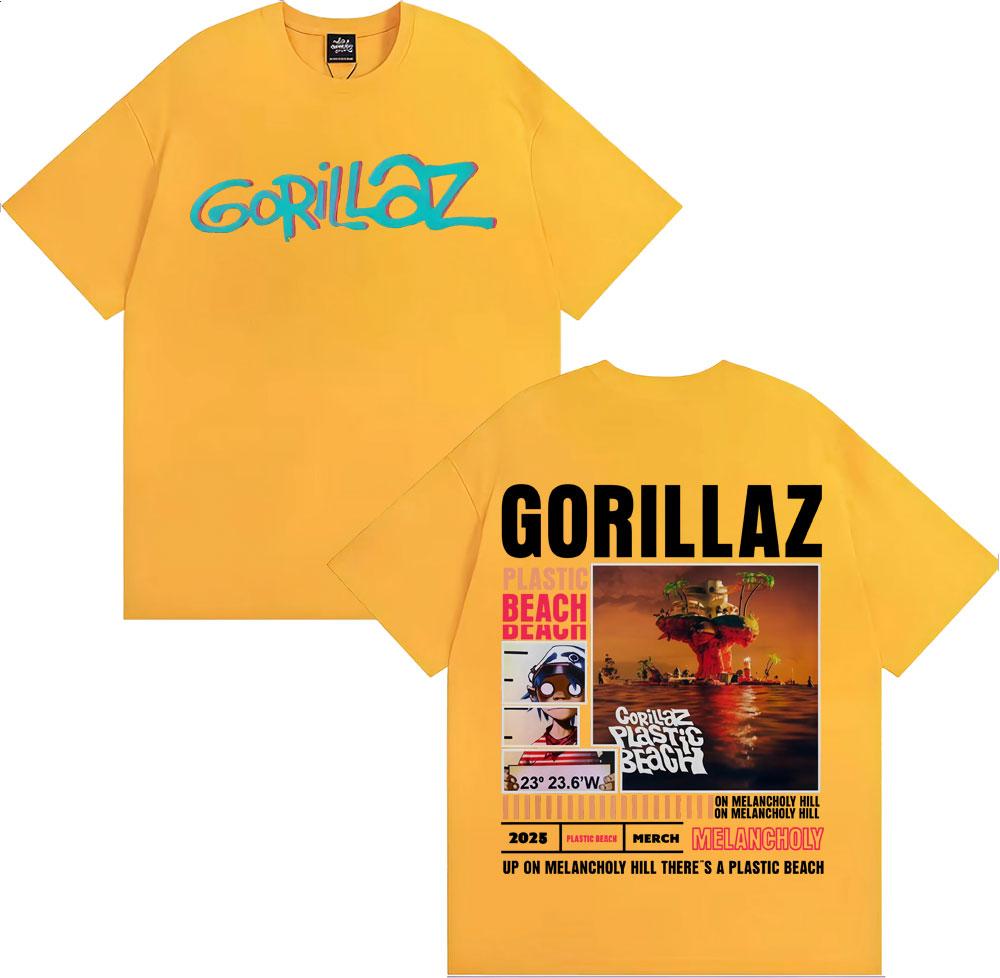 Rock Band Gorillaz Merch T Shirt Unisex Women Clothing Vintage Fashion Cartoon Tshirts Cotton Casual Oversized T Shirts Streetwear