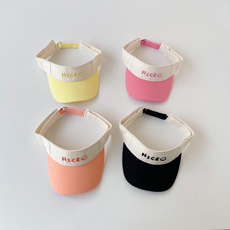 

Детские полые козырьки, кавайные корейские шляпы от солнца с медведем, бейсбольные кепки для мальчиков и девочек, регулируемые детские шапки, кепки