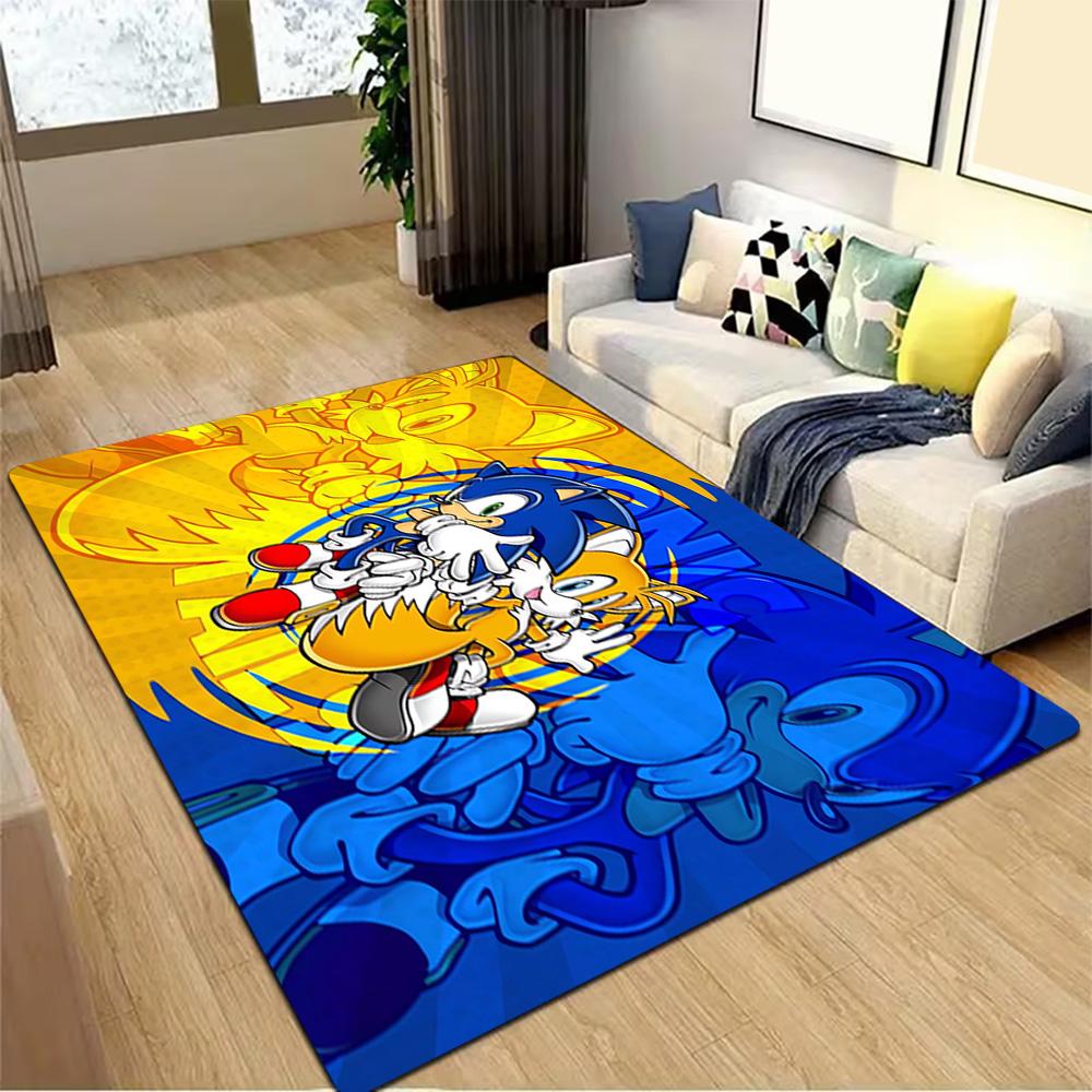 Sonic The Hedgehog Art Print Decoration,Carpet,Living Room,Bedroom, Non-slip,Square rug