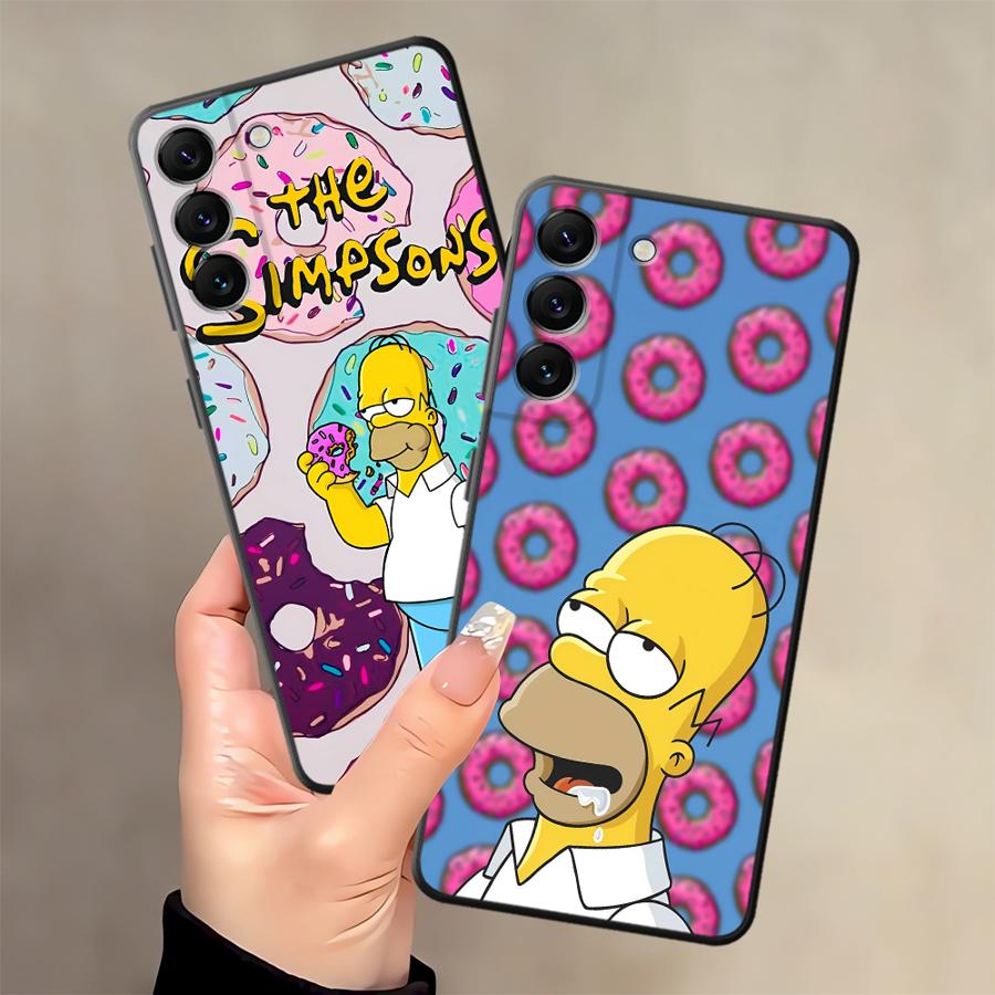 S-simpsons Pouzdro na koblihu pro Samsung Galaxy A04 A30 A40 A50 A70 A07 A03 A10 A20 A05 Note 20 Ultra 9 10 A06 A01 A02 Kryt na telefon