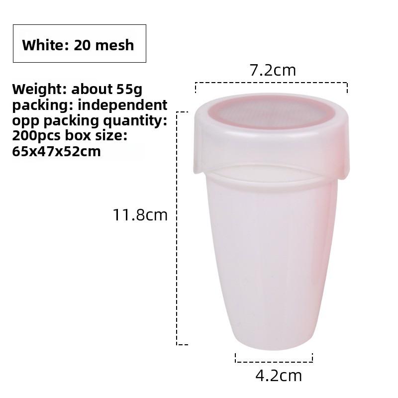 

Handheld Cup-shaped Flour Sifter Baking Can Matcha Cocoa Coffee Dessert Powder Sifter білий