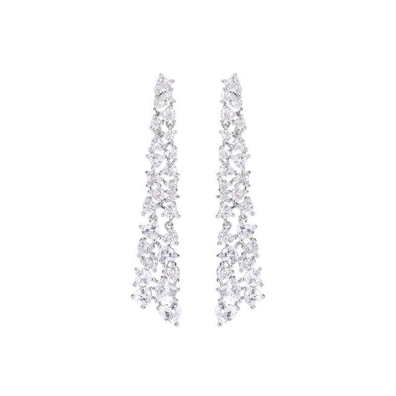 Heavy Industry'S High-End Long-Fringed Diamond Earrings Dress With Modified Face Zircon Earrings