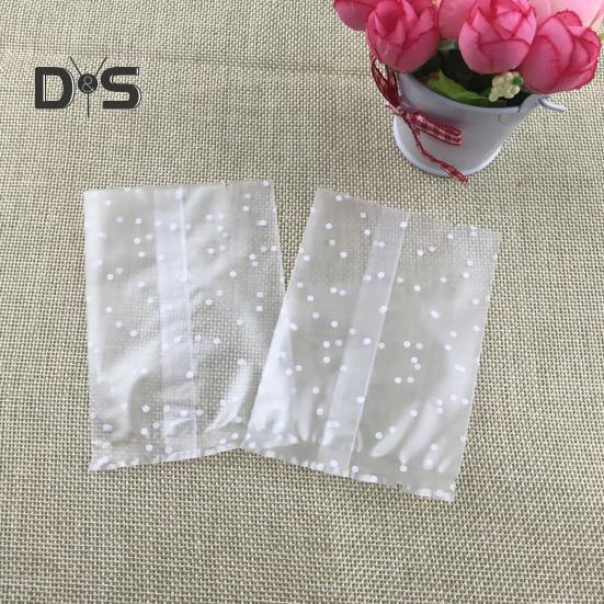 100Pcs/Pack Machine Seal Bags Clear Waterproof Plastic White Dot Vacuum Sealer Bag Cookie Food Saver Storage