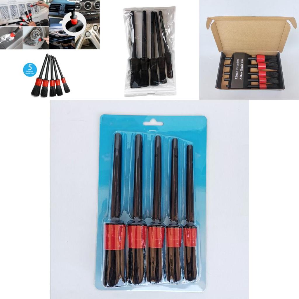 Ultimate Cleaning Solution 5pcs Car Detailing Brush Set For Wheels Engine Air Vents More
