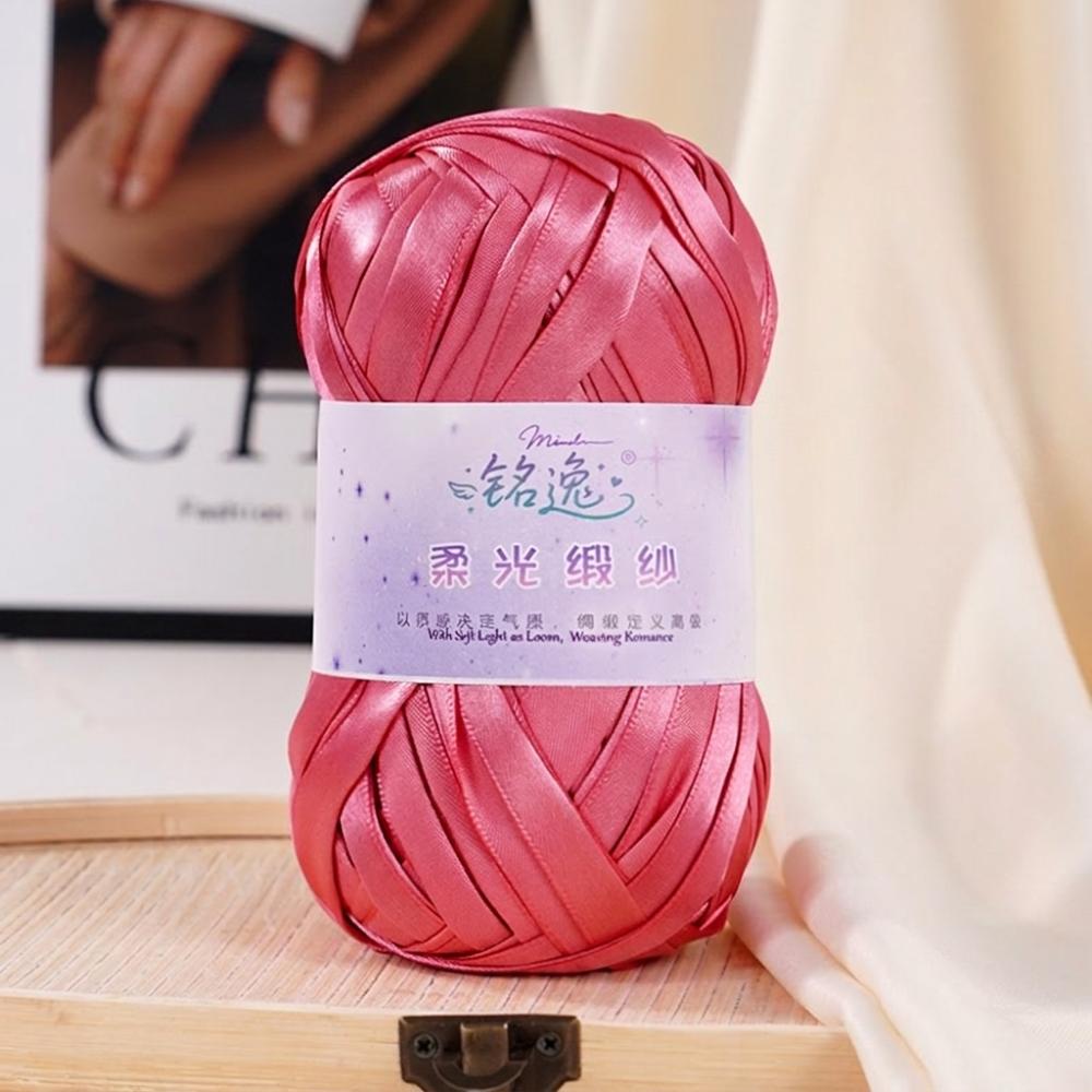 

Satin Crochet Yarn DIY Gift Wrapping Rope New Metal Yarn for Bag/Hat/Mat розы красного