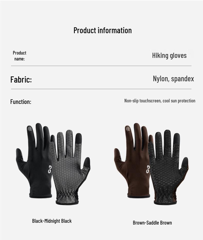 XG80 Sun Protection Ice Silk Hiking Gloves, Anti-Slip and Touchscreen Compatible for Men and Women