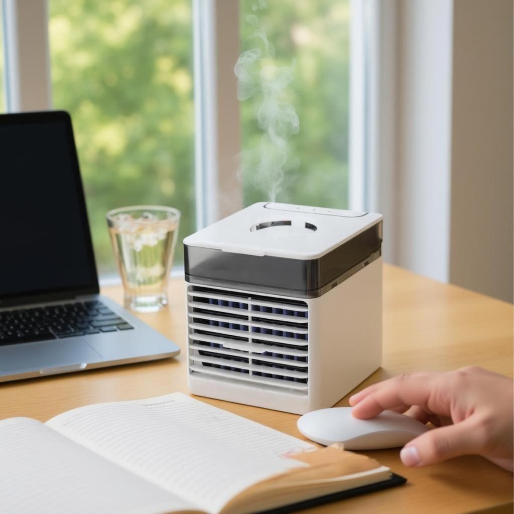 Desktop Air Chiller Portable Mini Compact Spray Cooling Fan for Tabletop, Desk