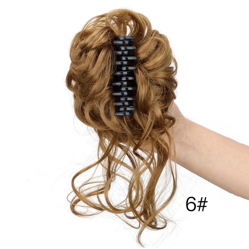 Synthetic Fluffy Short Ponytail Claw Clip Wig Ponytail Extensions Curly Ponytail Ladies Hair Clip for Women