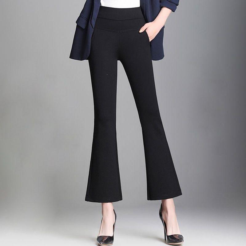

Women s High-Waisted Black Micro-Flare Pants - Slimming, Wide-Leg, Casual Suit Pants 4XL (150-170 lbs)