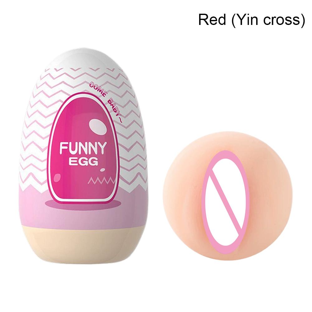 Portable Egg Stimulator Penis Massager Soft Rubber Adult Sex Toys for Men Realistic Vagina Pocket Pussy Mini Cups Masturbator